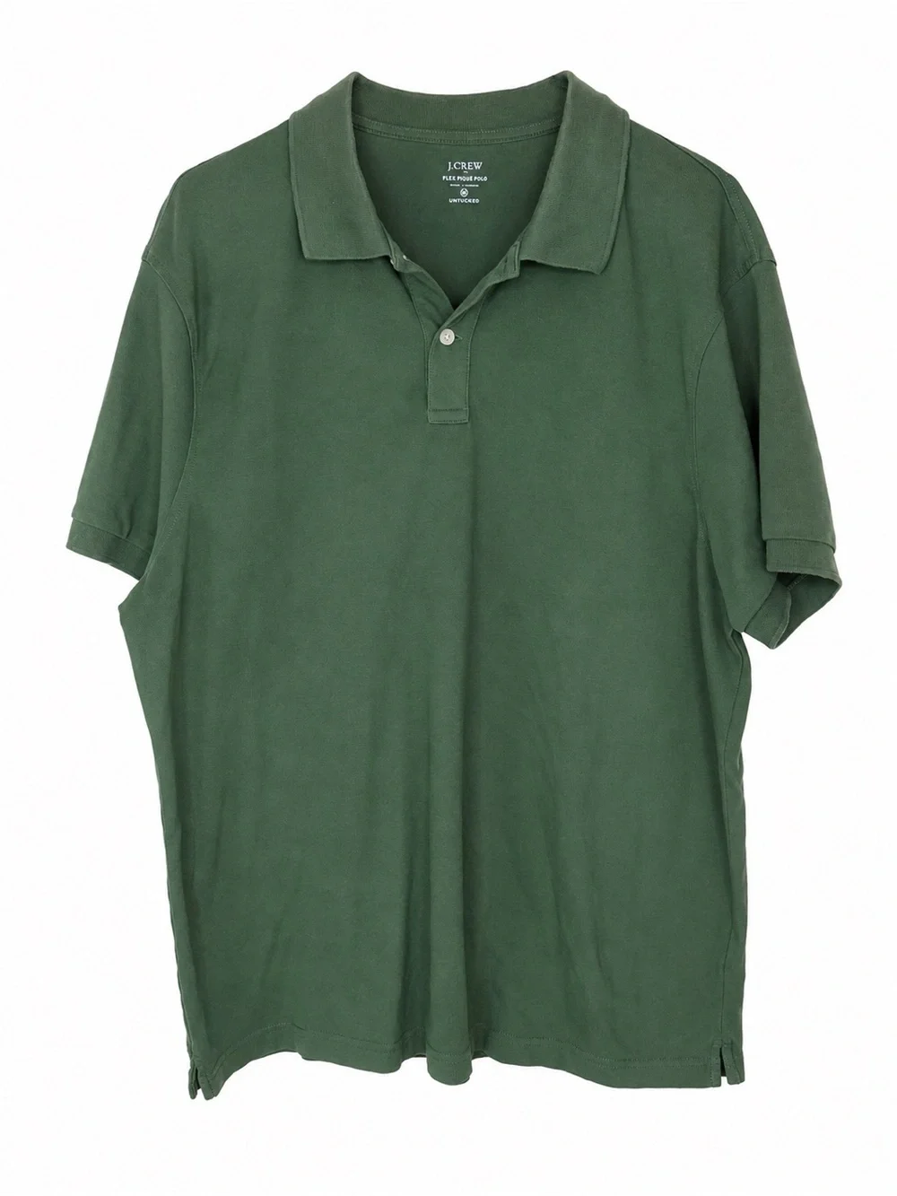 J. Crew Men's Dark Green Pique Polo